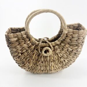 ✅ UNBRANDED‎ STRAW WOVEN ROUND BASKET HANDBAG
